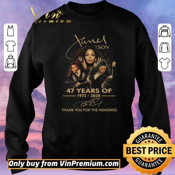 Awesome Janet Jackson 47 Years Of 1973 2020 Signature Thank You For The Memories shirt sweater