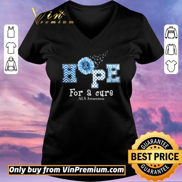 Hot Sunflower Hope For A Cure ALS Awareness shirt sweater