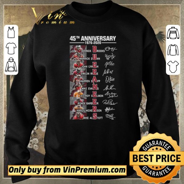 Hot Tampa Bay Buccaneers 45th anniversary 1976 2020 players signatures shirt sweater