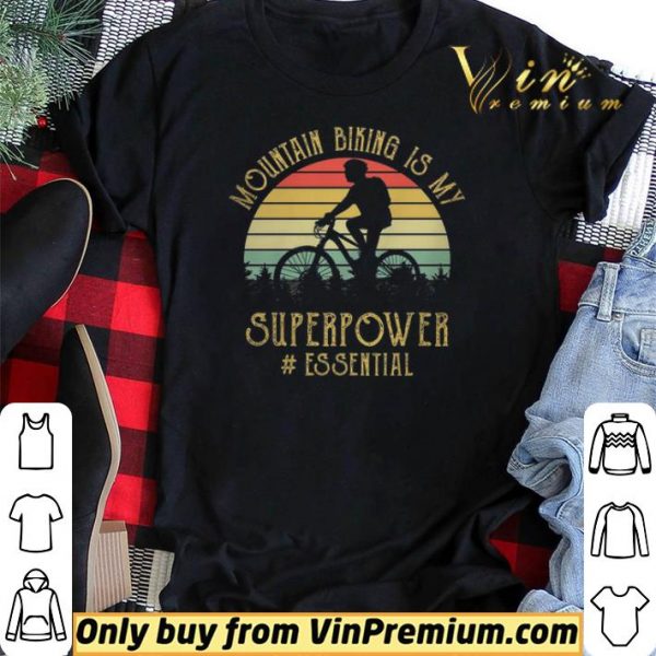 moutain biking is my superpower essential vintage shirt sweater