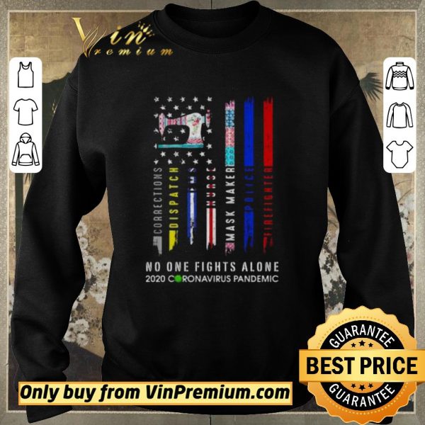 Funny No one fight alone 202 coronavirus pandemic shirt sweater