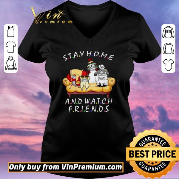 Nice Stay Home And Watch Friends Cartoon COVID-19 shirt sweater