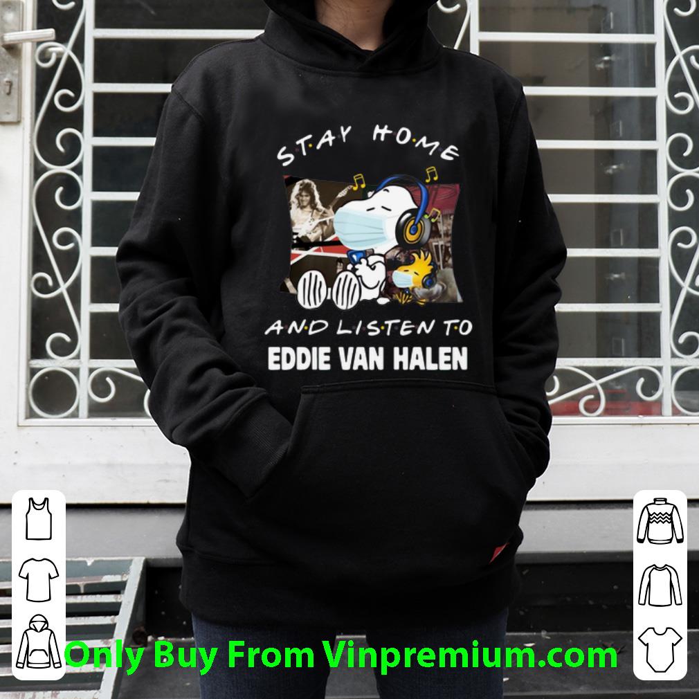 83033502 nice snoopy and woodstock stay home and listen to eddie van halen shirt 4 - Nice Snoopy And Woodstock Stay Home And Listen To Eddie Van Halen shirt