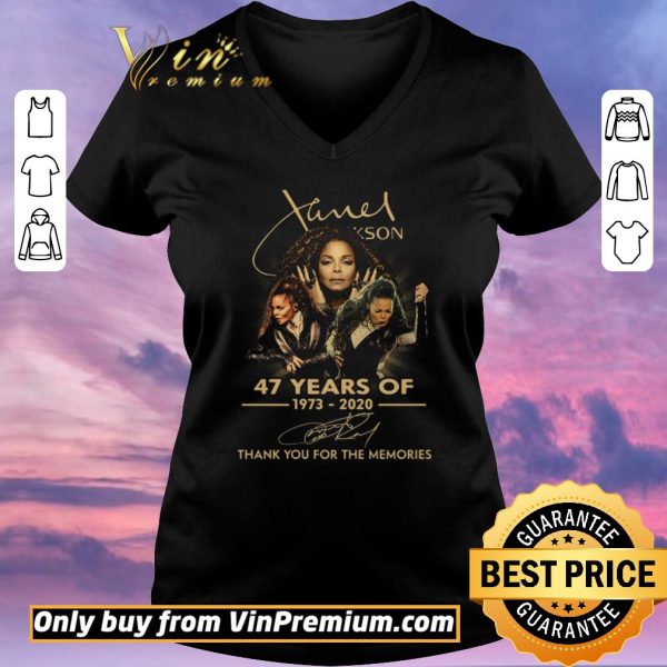 Awesome Janet Jackson 47 Years Of 1973 2020 Signature Thank You For The Memories shirt sweater