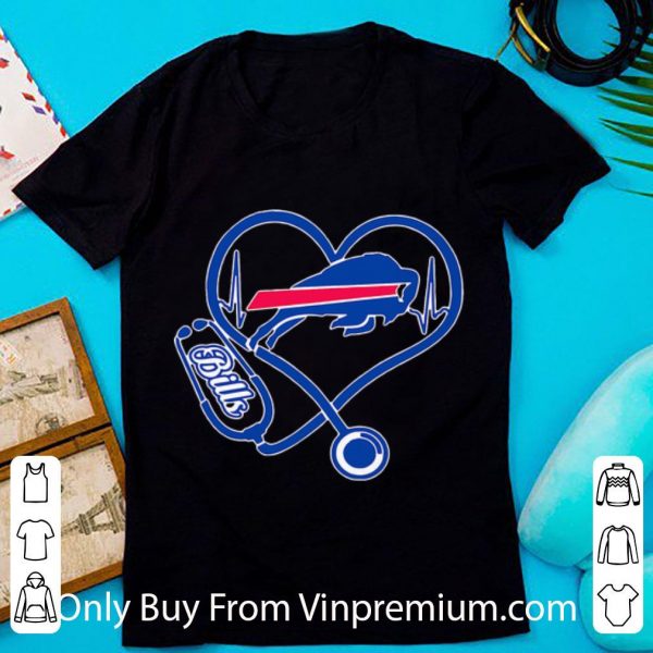 Awesome Buffalo Bills Heart Nurse Stethoscope shirt