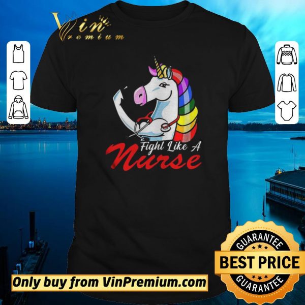 Awesome Unicorn Fight Like A Nurse shirt sweater