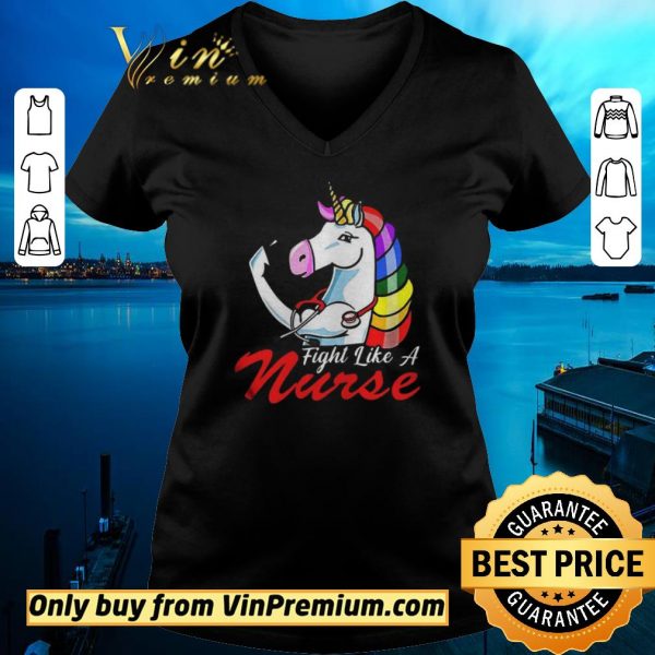 Awesome Unicorn Fight Like A Nurse shirt sweater