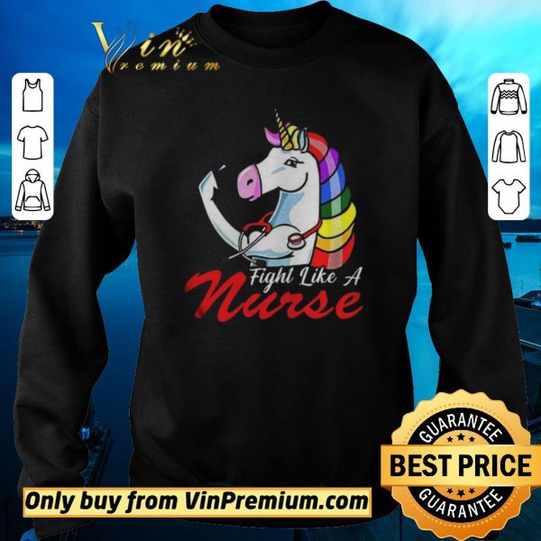 Awesome Unicorn Fight Like A Nurse shirt sweater