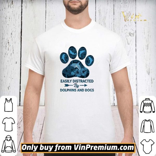 Dog Paw Dolphins Easily Distracted By Dolphins And Dogs shirt sweater