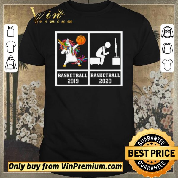 Funny Dabbing Unicorn Basketball 2019 And Basketball 2020 Stay Home shirt sweater