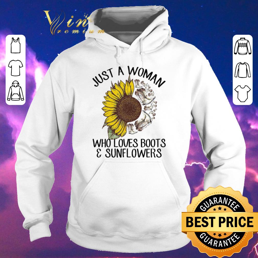 Hot Just A Woman Who Loves Boots Sunflowers shirt sweater 4 - Hot Just A Woman Who Loves Boots & Sunflowers shirt sweater