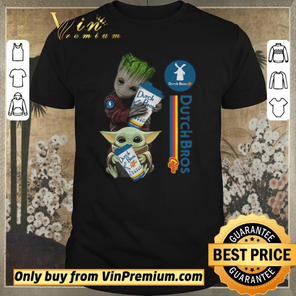 Official Baby Yoda And Baby Groot Hug Dutch Bros Coffee shirt sweater