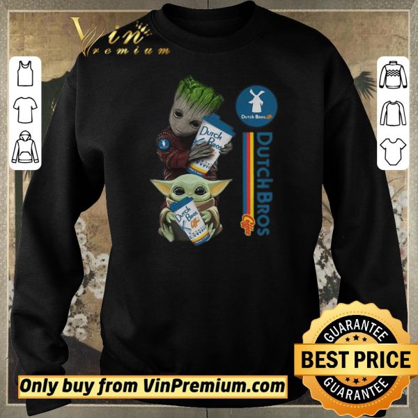 Official Baby Yoda And Baby Groot Hug Dutch Bros Coffee shirt sweater