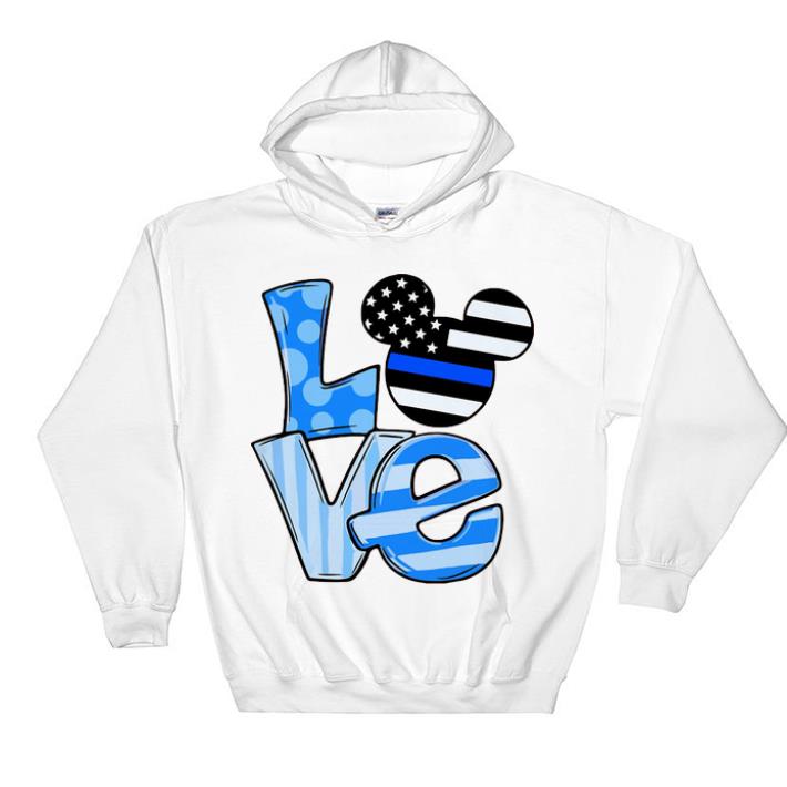 Official Mickey Mouse Love Thin Blue Line Flag shirt 4 - Official Mickey Mouse Love Thin Blue Line Flag shirt