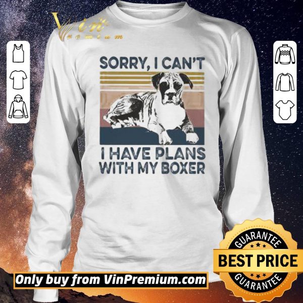 Premium Sorry I can’t I have plans with my boxer vintage shirt sweater
