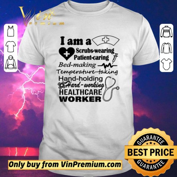 Hot Scrubs Wearing Patient Caring Bed Making Temperature Taking Hand Holding Hard Working Healthcare Wo shirt sweater