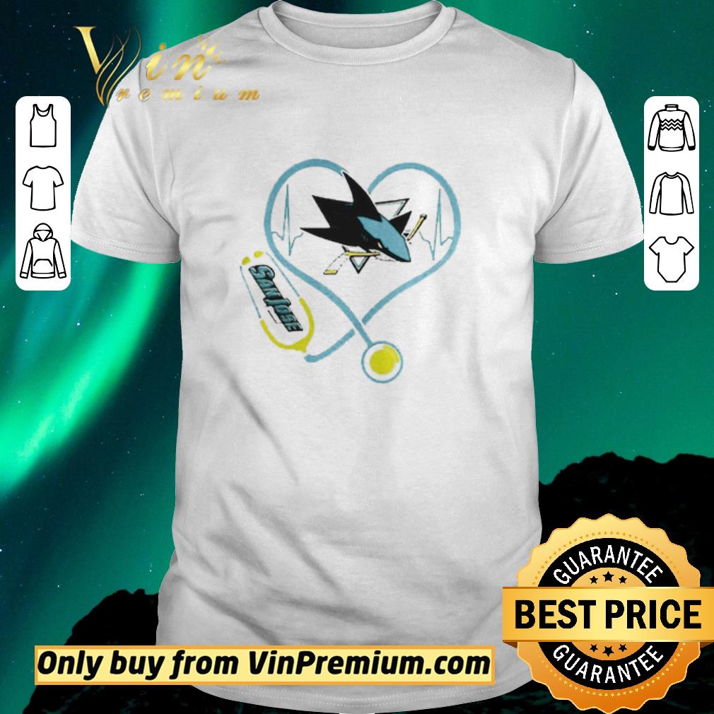 Official Love San Jose Sharks Heart stethoscope shirt sweater