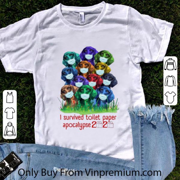 Hot Colorful Dachshunds I Survived Toilet Paper Apocalypse 2020 shirt