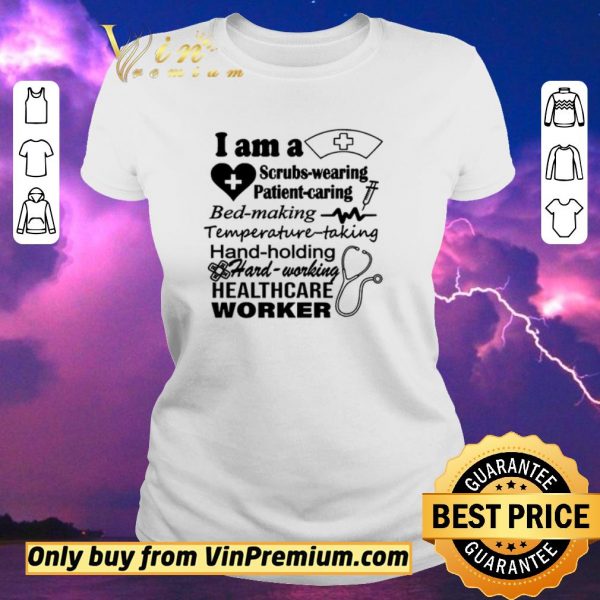 Hot Scrubs Wearing Patient Caring Bed Making Temperature Taking Hand Holding Hard Working Healthcare Wo shirt sweater