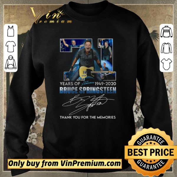 Funny 71 Years Of 1349 2020 Bruce Springsteen Signature Thank You For The Memories shirt sweater