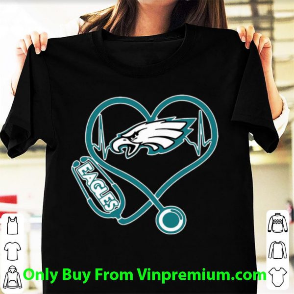 Nice Heartbeat Stethoscope Nurse Philadelphia Eagles shirt