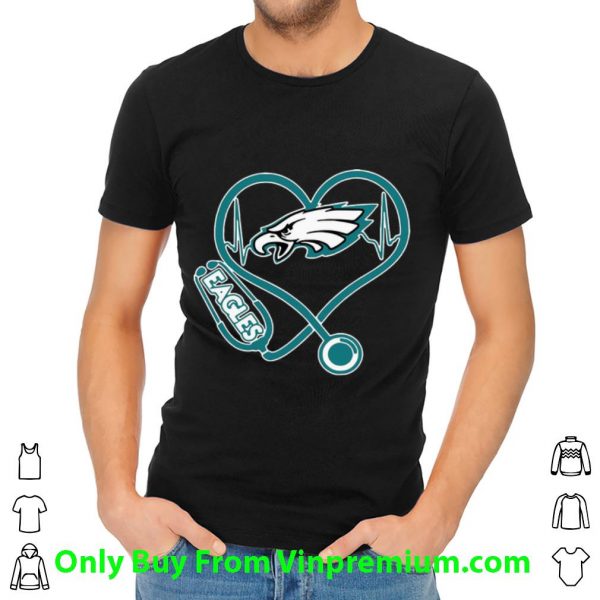 Nice Heartbeat Stethoscope Nurse Philadelphia Eagles shirt