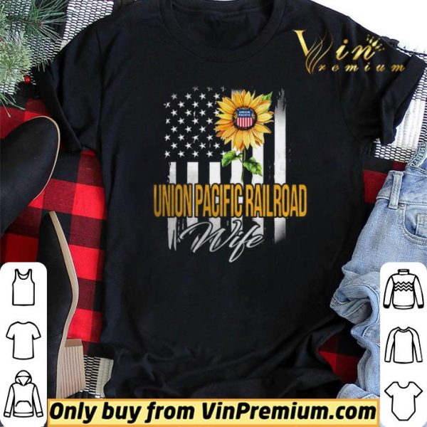 American Flag Sunflower Union Pacific Railroad Wife shirt sweater