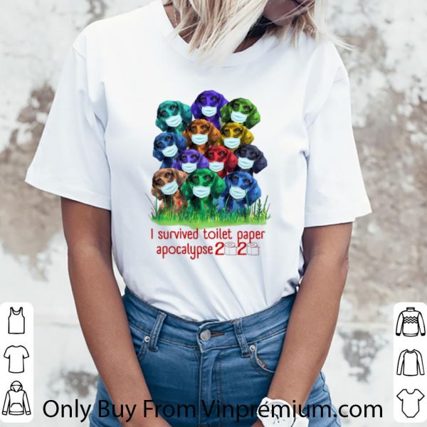 Hot Colorful Dachshunds I Survived Toilet Paper Apocalypse 2020 shirt
