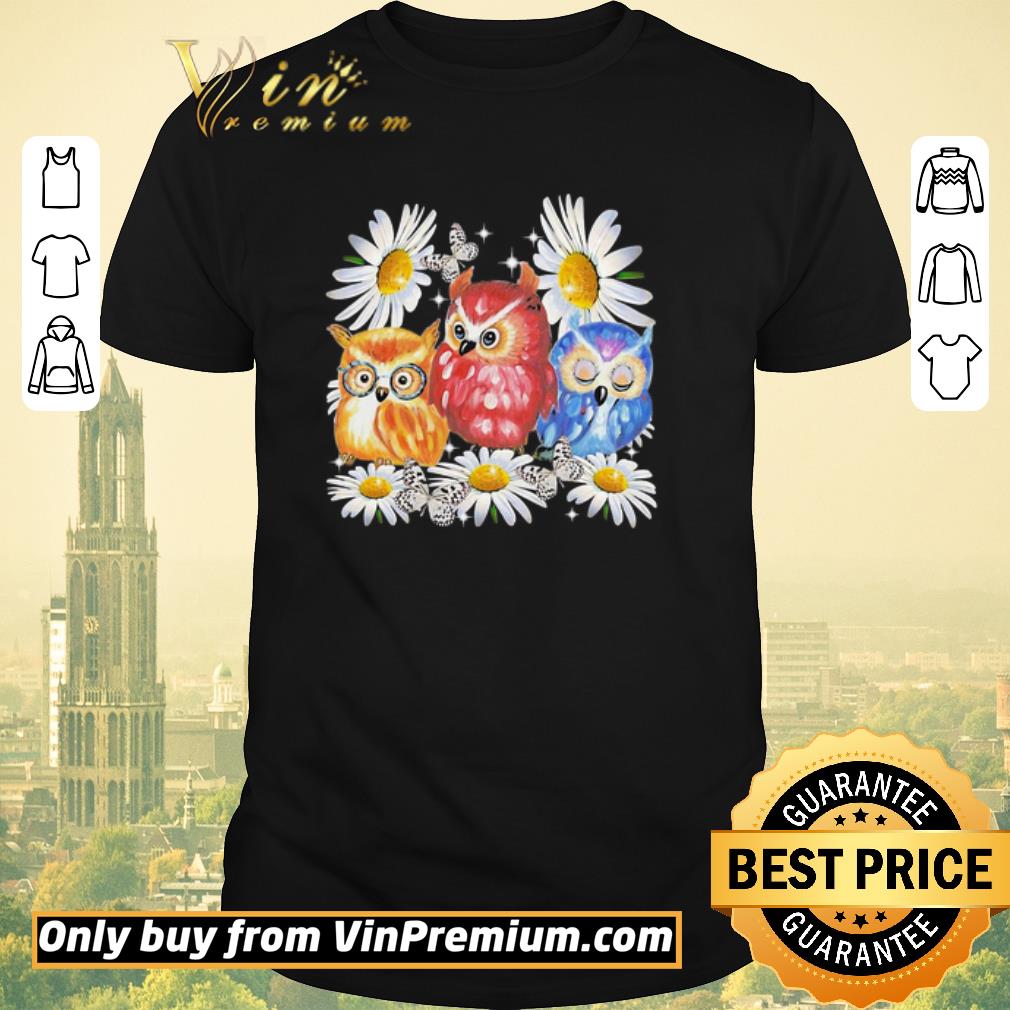 Awesome Flowers daisy butterflys owls shirt sweater
