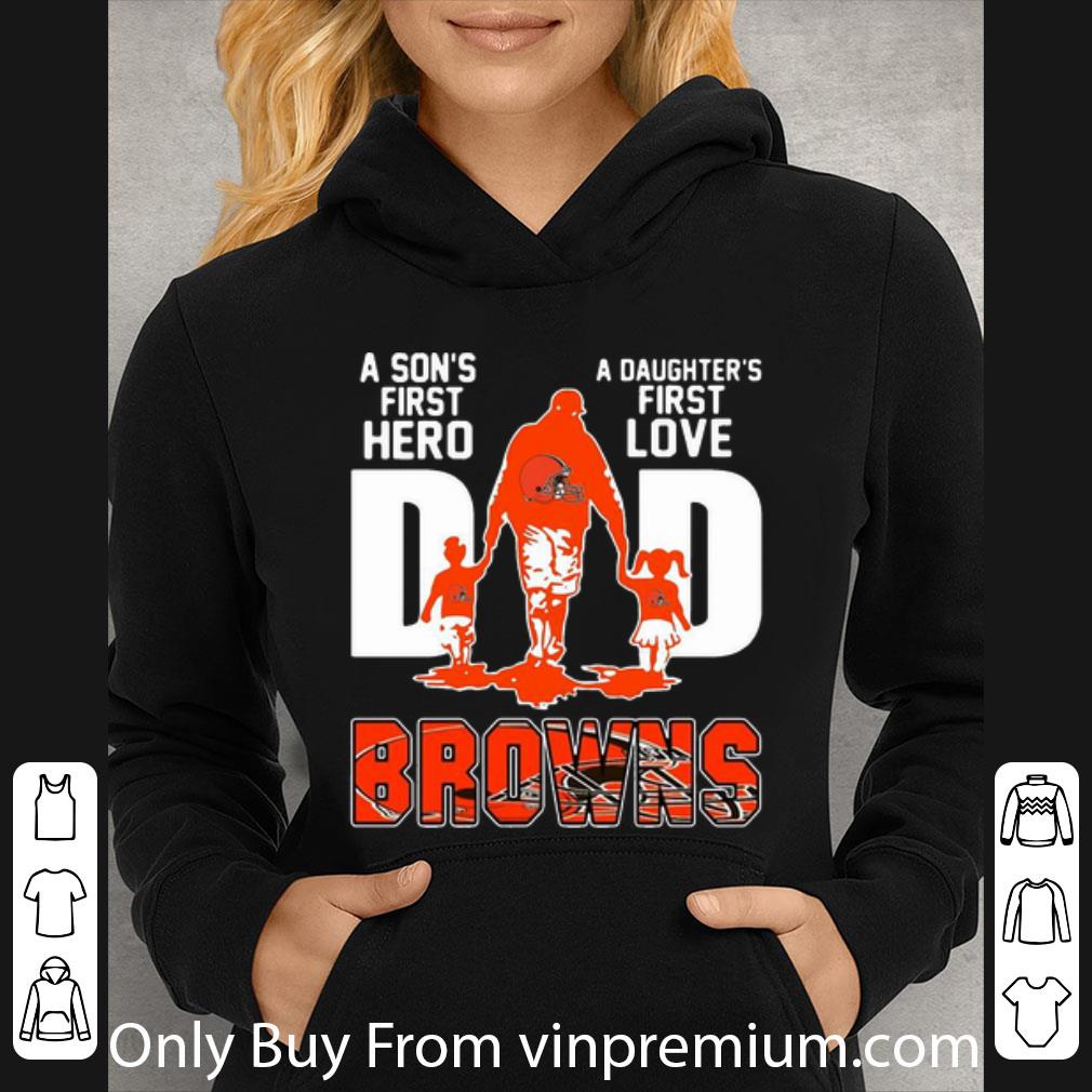 164287bb great dad a son s first hero a daughter s first love cleveland browns shirt 4 - Great Dad A Son's First Hero A Daughter's First Love Cleveland Browns shirt