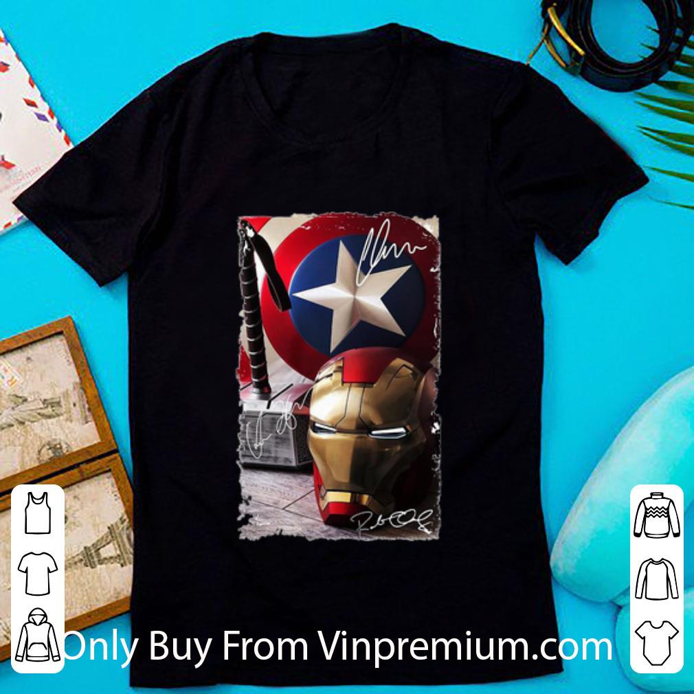 Awesome Thor Captain America And Iron Man Signatures shirt