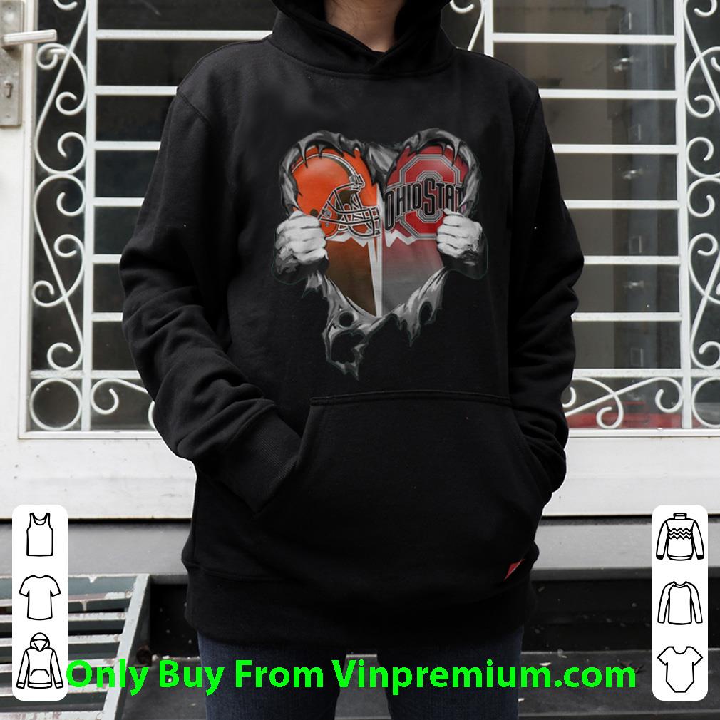 3bd82b85 nice cleveland browns and ohio state buckeyes blood inside me heart shirt 4 - Nice Cleveland Browns And Ohio State Buckeyes Blood Inside Me Heart shirt