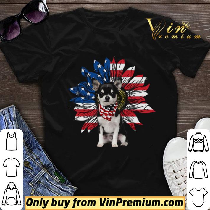 Chihuahua Sunflower American Flag shirt sweater