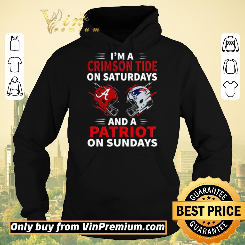 Funny I’m a Crimson Tide on Saturdays and a Patriot on Sundays shirt sweater 4f23a4a1 funny i m a crimson tide on saturdays and a patriot on sundays shirt sweater 4 - Funny I’m a Crimson Tide on Saturdays and a Patriot on Sundays shirt sweater