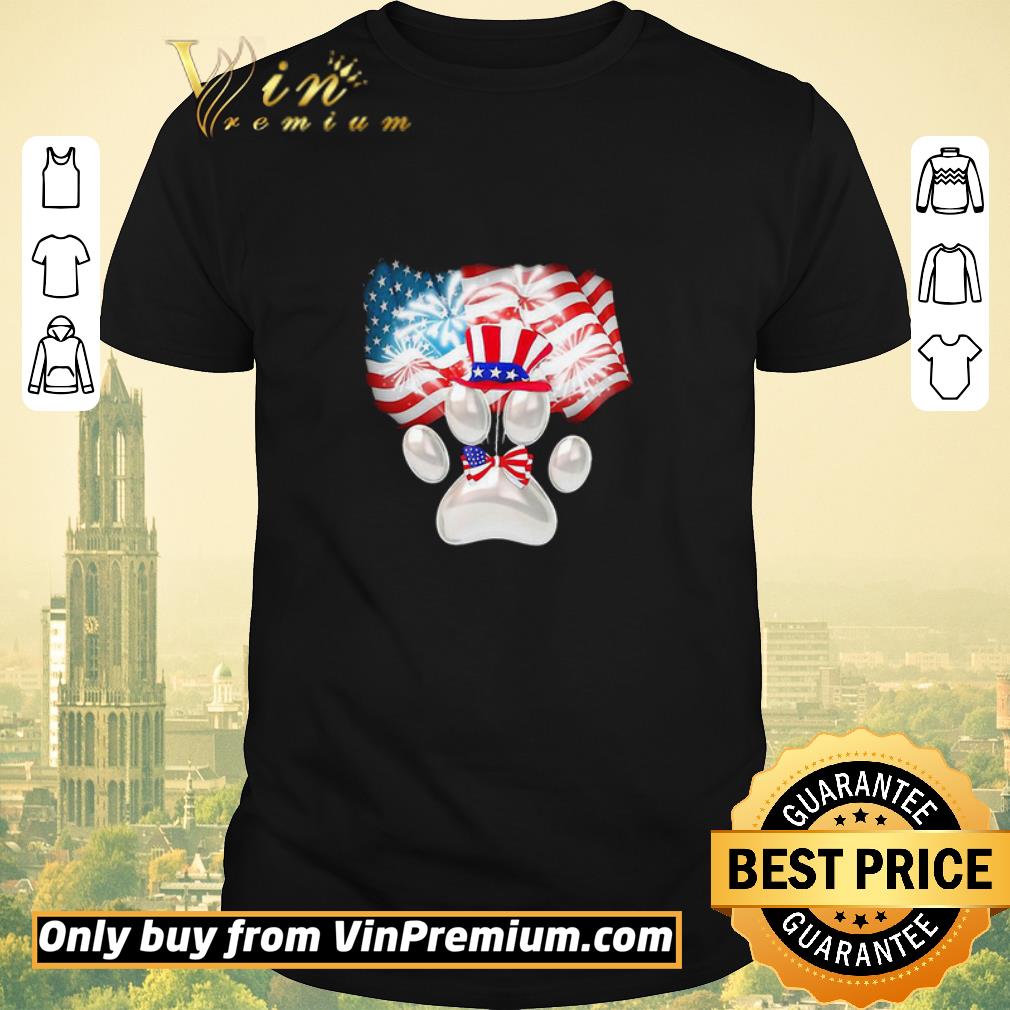 Funny Dog Paw American Flag 4th Of July Independence Day shirt sweater