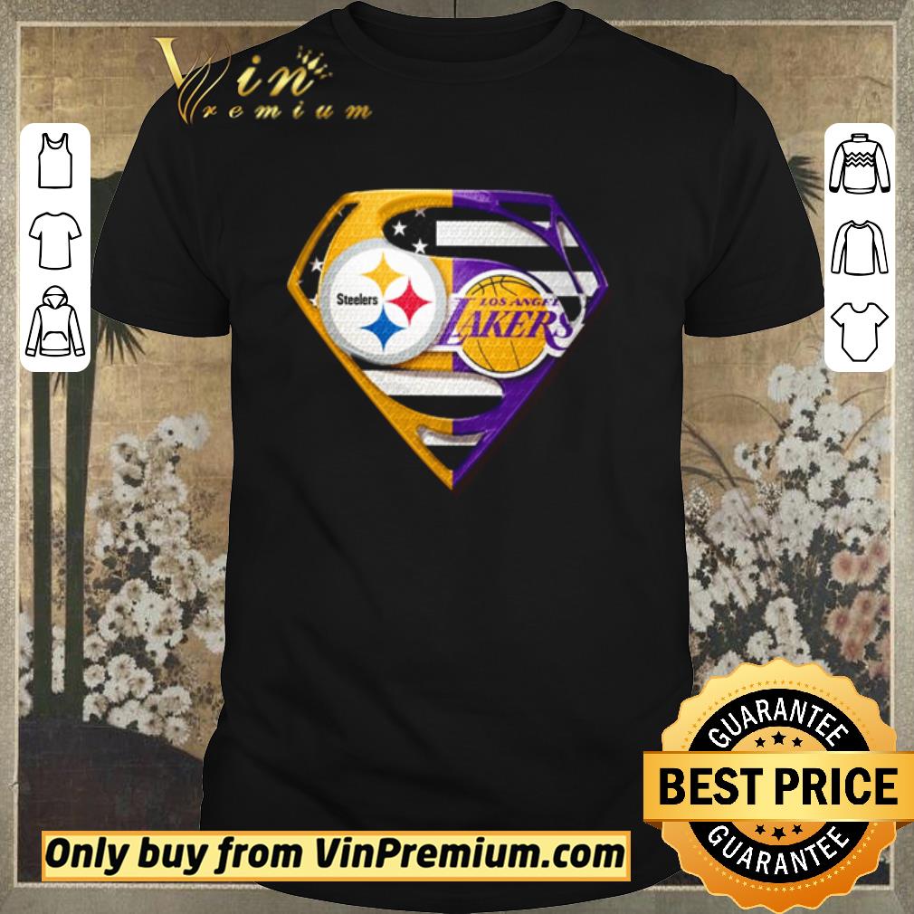 Awesome Pittsburgh Steelers and Los Angeles Lakers Superman shirt sweater