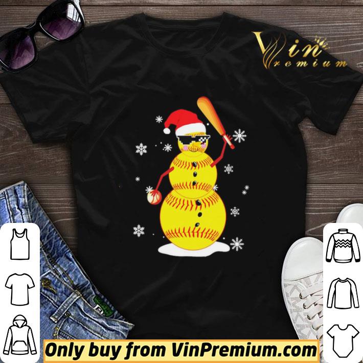 Premium Christmas Softball Bat Snowman Santa Snowflake Youth shirt sweater