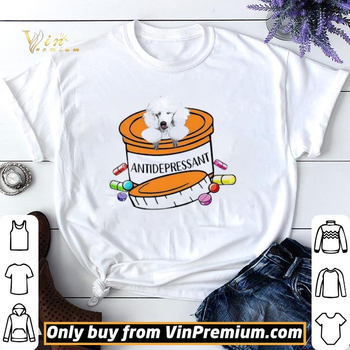 White Poodle Antidepressant shirt sweater