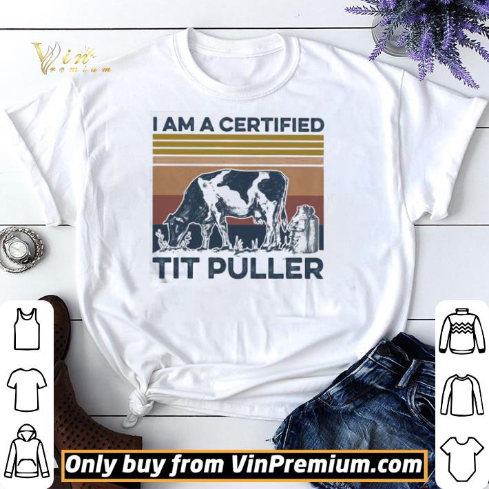 Cow I am a certified tit puller vintage shirt sweater