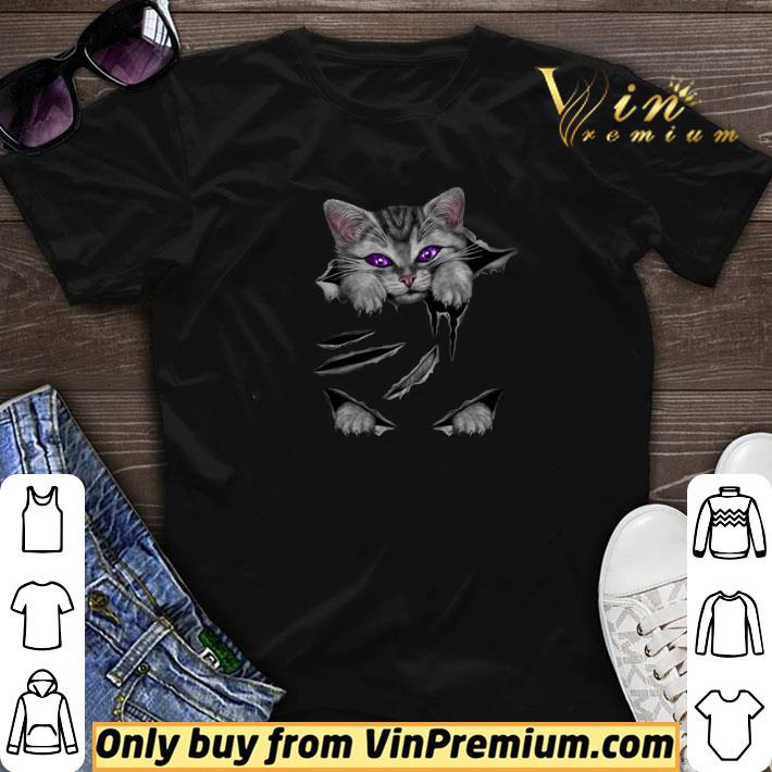 3d Cute Cat With Purple Eyes shirt sweater