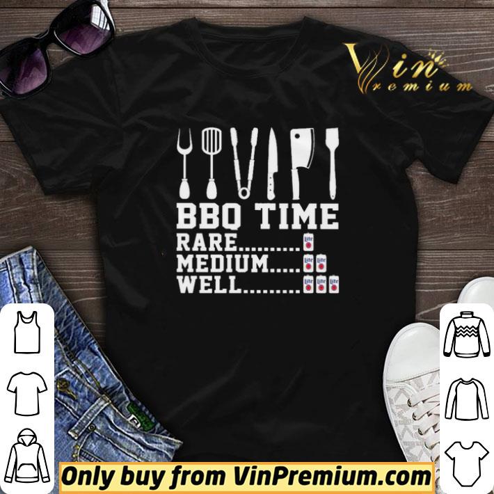 BBQ time rare medium well beer Lite shirt sweater