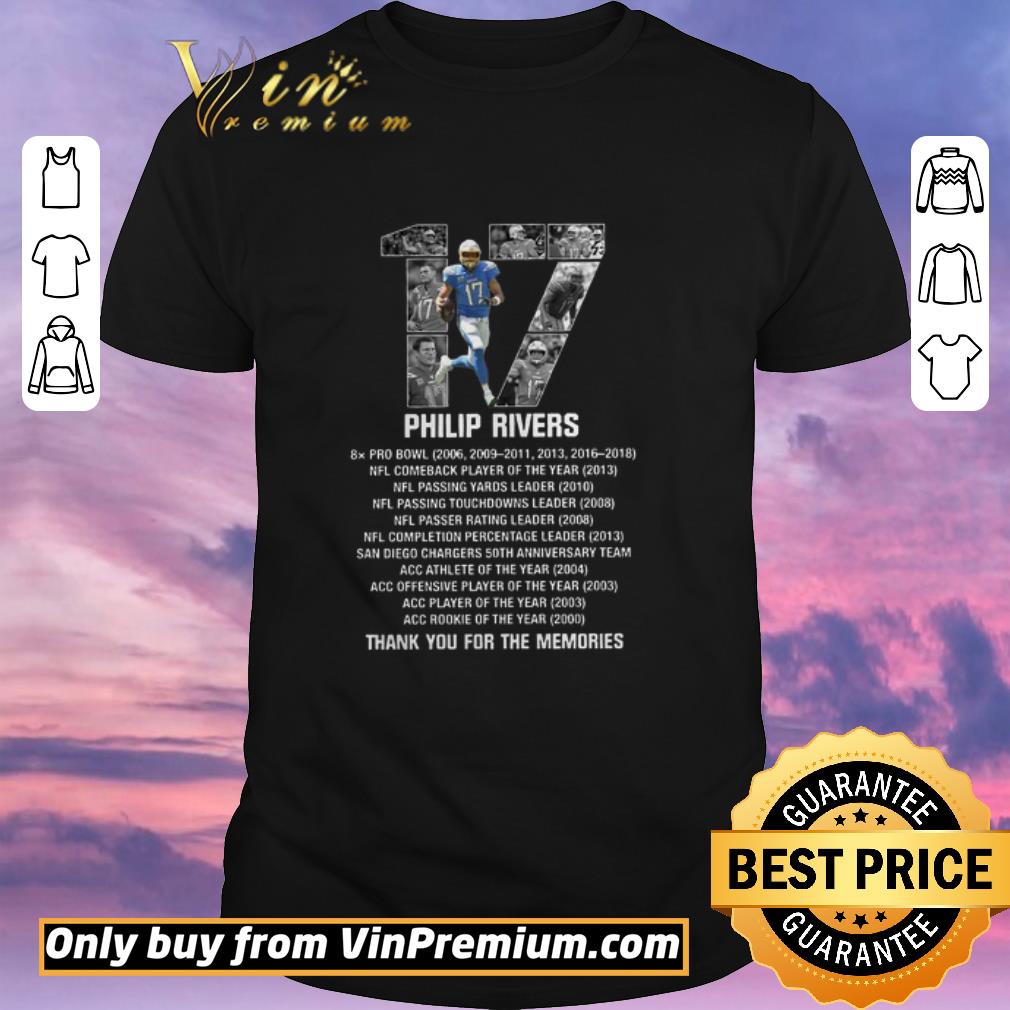 Official 17 Philip Rivers Thank You For The Memories shirt sweater