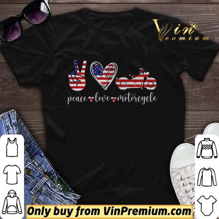 American Flag Peace Love Motorcycle shirt sweater