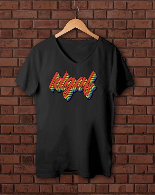 Awesome IDGAF LGBT Pride Rainbow Flag Gay Lesbian Queer Gifts Shirt