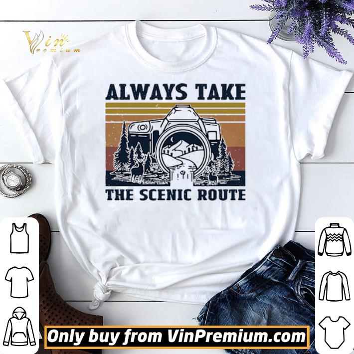Pretty Funny Funny Retro navy always take scenic route photography vintage shirt sweater