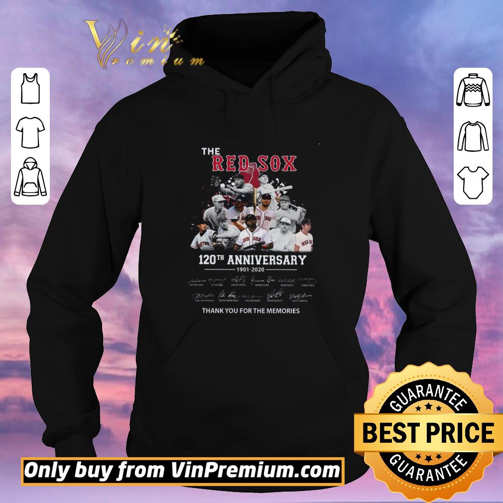 b337c1df funny the red sox 120th anniversary 1901 2020 signature thank you for the memories shirt sweater 4 - Funny The Red Sox 120th Anniversary 1901 2020 Signature Thank You For The Memories shirt sweater