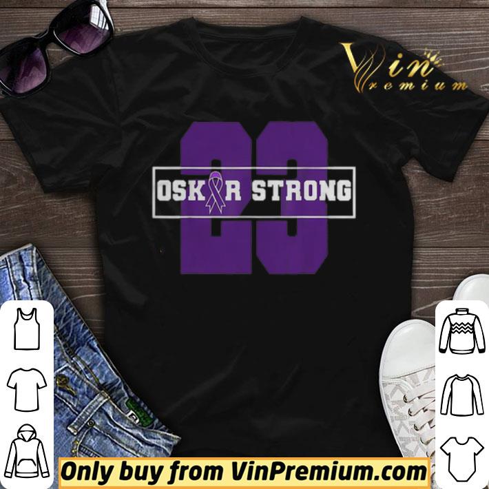 23 Purple Ribbon Oskar Strong Fight Against Cancer shirt sweater