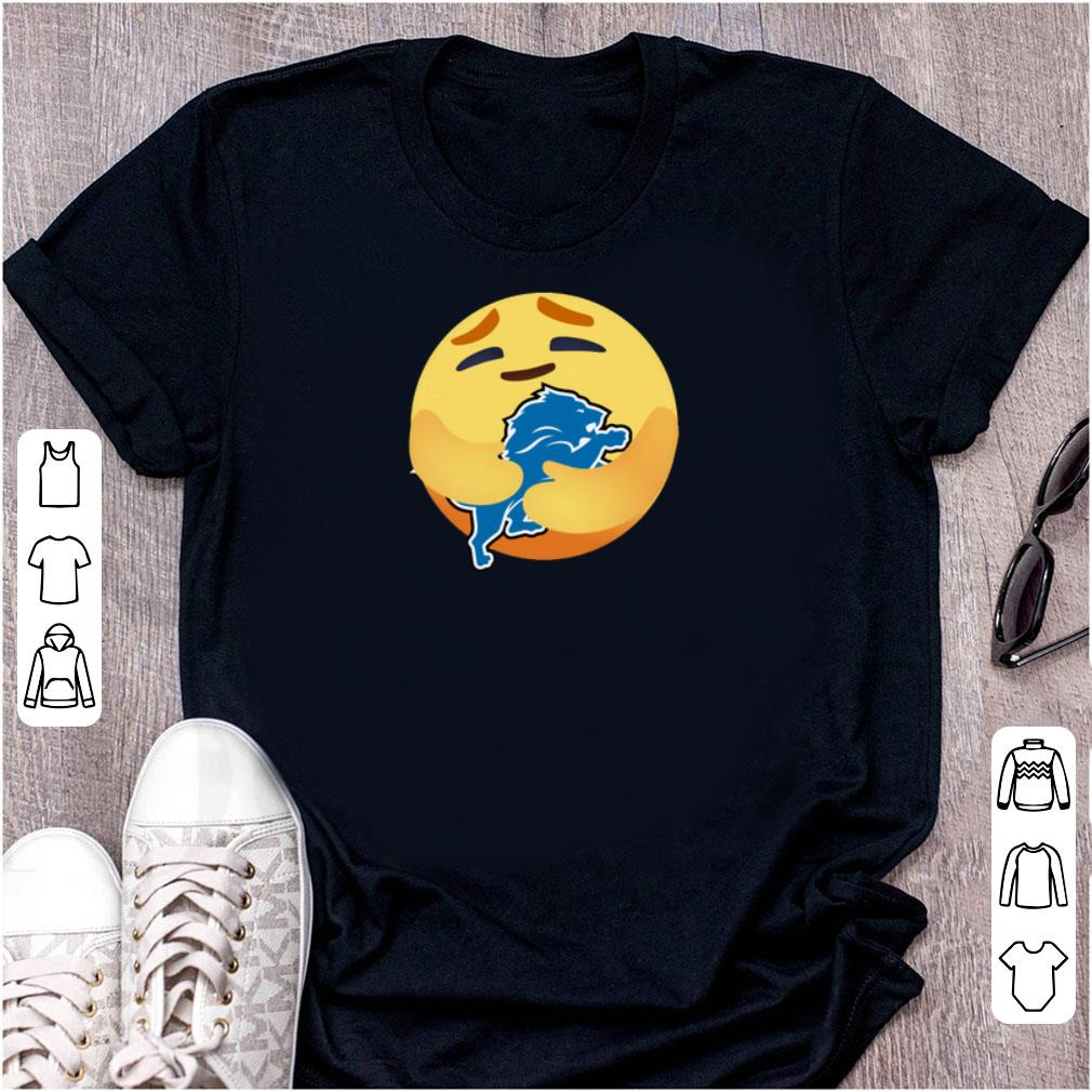 Top Love The Detroit Lions Love Hug Care Emoji NFL Shirt