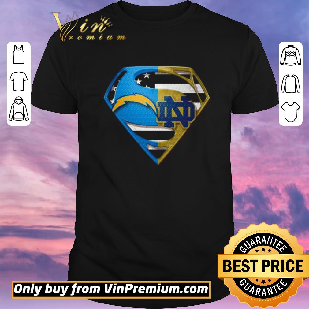 Pretty Superman Los Angeles Chargers and Notre Dame shirt sweater