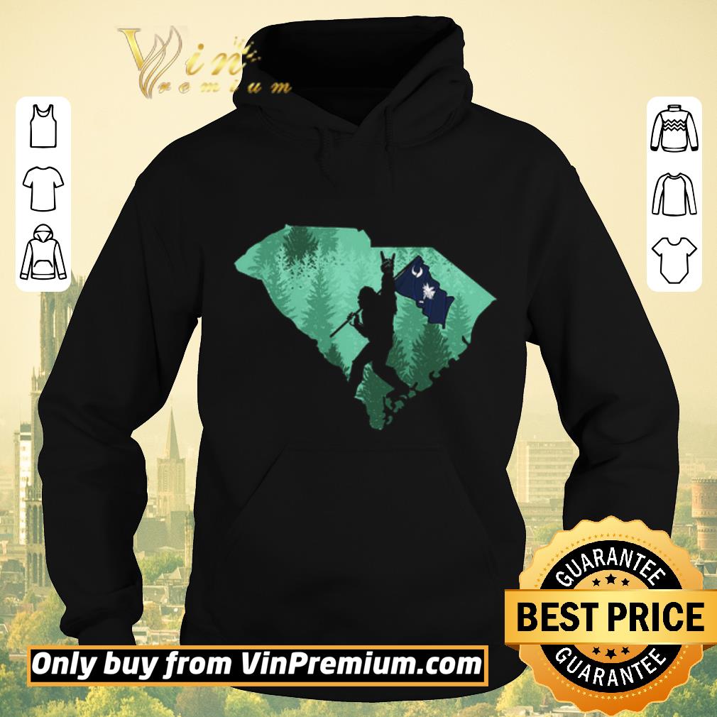 d0cd111a funny bigfoot rock and roll south carolina flag in the forest shirt sweater 4 - Funny Bigfoot Rock And Roll South Carolina Flag In The Forest shirt sweater
